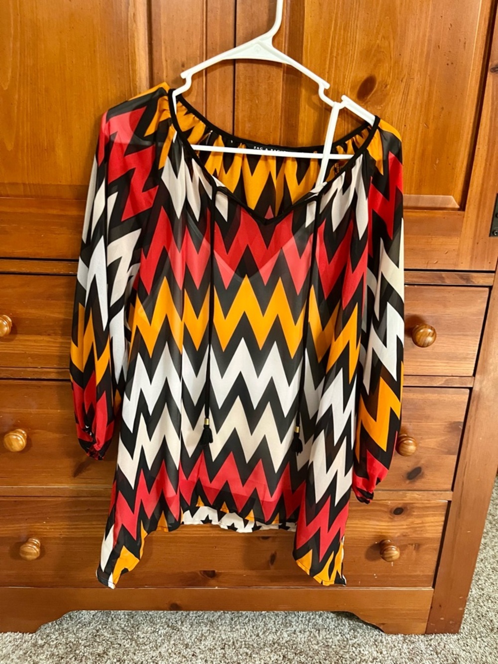 Zac & Rachel Peasant Blouse & Matching Tank - Large